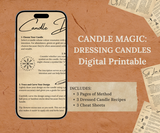 Dressed Candle Spells Printable | Book of Shadows PDF | Candle & Colour Magick Cheat Sheets | Beginner Witchcraft Download - TurtleTarotEmporium