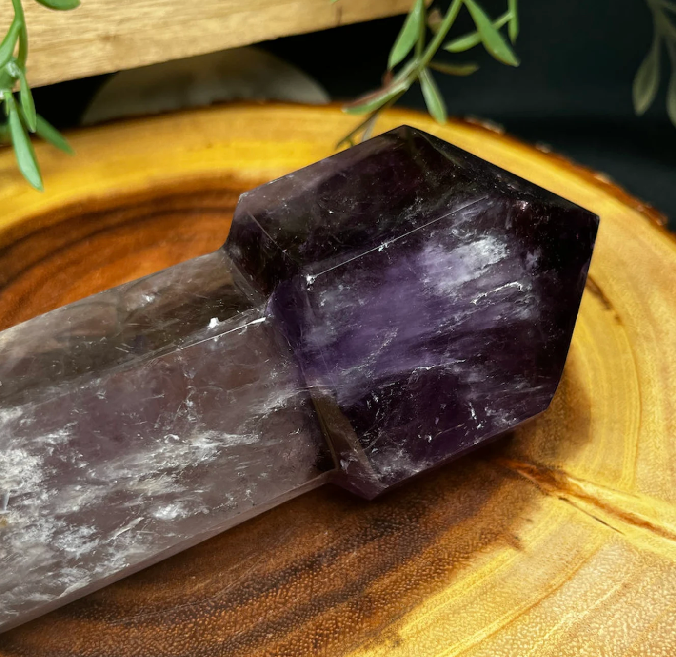 AA Grade XL Dark Amethyst Wand - TurtleTarotEmporium